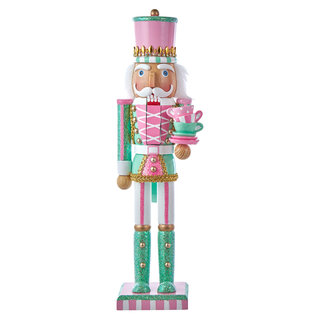 Pre-Order Tea Time Pink & Green Nutcracker Set w/teapot or teacups F2473
