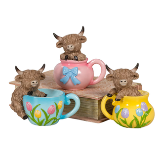 Pre-Order Resin Highland Cow in Teacup Set 2884430