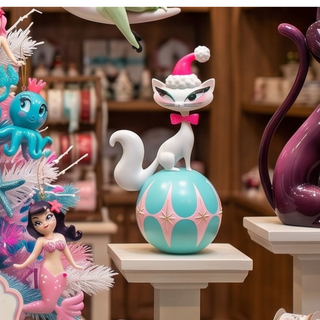 Swanky Christmas Kitty Atop Ornament Figurine by Miss Fluff 29-30768