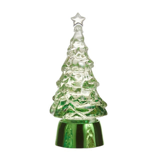 RAZ Mini 5" Bright Green Lighted Glitter Water Tree Globe 4619256