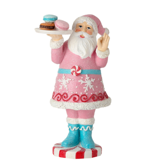 Pink Santa with Sweet Macaroon Cookies Table Piece