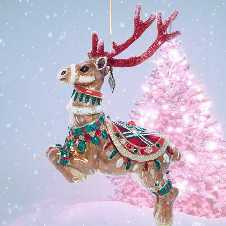 Comet Reindeer Glass Ornament SDH20011-250