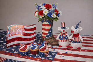 USB Elec. or B/O Lit Holographic American Flag 2774280