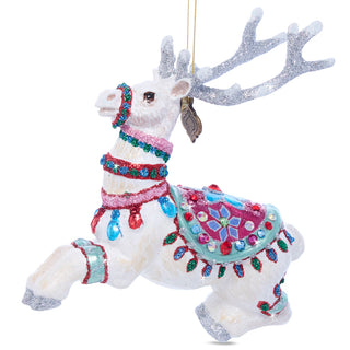Cupid Reindeer Glass Ornament SDH20028-250