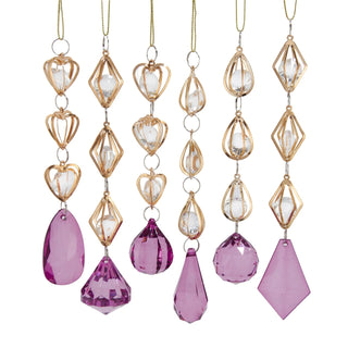 Pre-Order Purple & Gold Dangle Ornament Set D4821