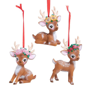 Pre-Order Flower Deer Ornament Set D4828