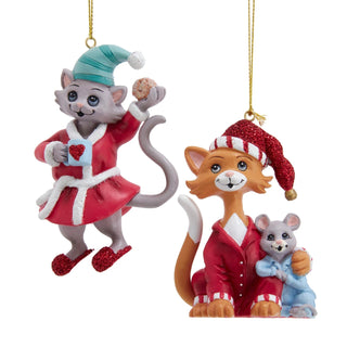 Pre-Order Cat Pajama Ornament Set D4866