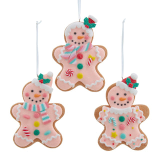 PRE-ORDER  Pink Pastel Gingerbread Man Ornament Set D4955