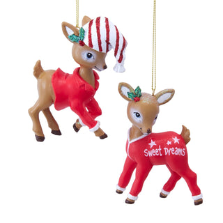 Pre-Order Pajama Party Baby Deer Ornament Set D4973