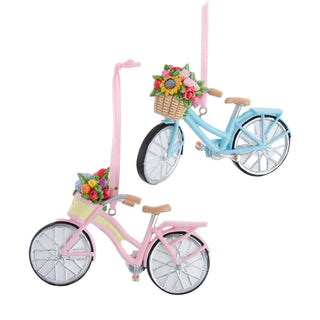 Pre-Order Pink & Blue Flower Bike Ornament D4995