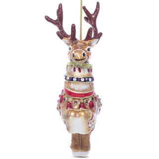 Dancer Reindeer Glass Ornament SDH2117-222