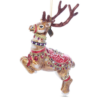 Dancer Reindeer Glass Ornament SDH2117-222