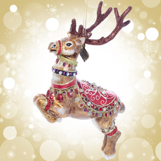 Dancer Reindeer Glass Ornament SDH2117-222