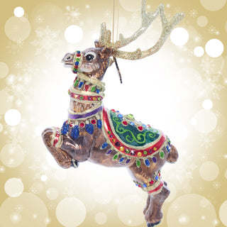 Dasher Reindeer Glass Ornament SDH2117-250