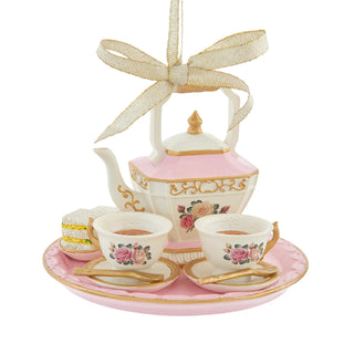 Pre-Order Tea Time Rose Pink Afternoon Tea Set Ornament E1145