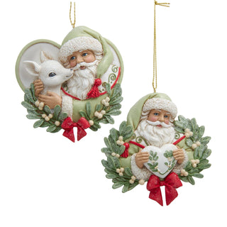 Pre-Order Mistletoe Kisses Santa Wreath Ornament Set E1161