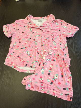 Christmas Pajama Lounge Shorts Set - Pink Nutcracker