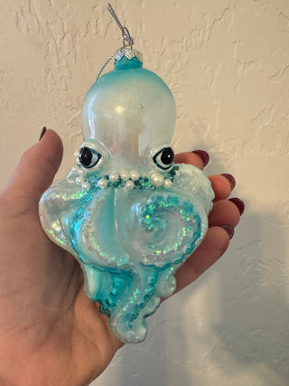 Luminosity Glow In the Dark Glass Octopus Ornament T3733