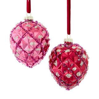 Pre-Order Glass Ruby Pomegranate Pinecone Set F2490