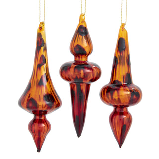 Pre-Order Glass Tortoise Shell Finial Ornament Set F2491