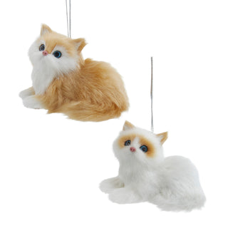 Pre-Order Furry Orange & White Cat Ornament Set F2491