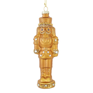 Pre-Order Glass Gold Nutcracker Embellished Ornament F2531