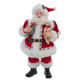 PRE-ORDER Fabriché™ Santa Holding Puppy & Kitten Table Piece FA0241