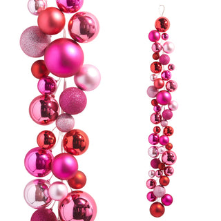 Pre-Order Raz 4' Pink Ball Ornament Christmas Garland G4432717