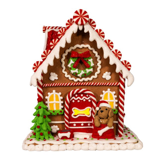 Pre-Order Battery Operated LED Gingerbread House With Dogs GBJ0064