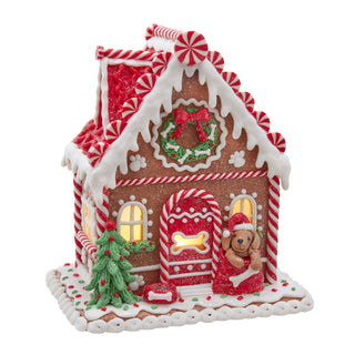 Pre-Order Battery Operated LED Gingerbread House With Dogs GBJ0064
