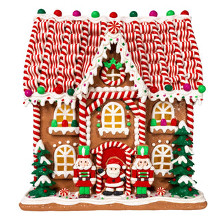 Pre-Order Battery Operated Candy Stripe Gingerbread House  GBJ0066