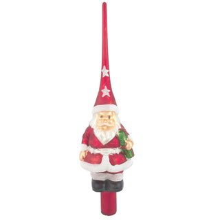 Pre-order 12.2" Glass Red Santa Finial Treetop GG1128