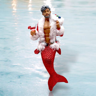 Pre-Order December Diamonds Hey Santa Merman Christmas Ornament : 55-55501