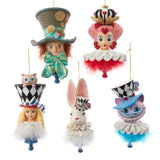 Kurt Adler Holly Hats™ Alice In Wonderland Hat Ornament Set, 5 Piece Set