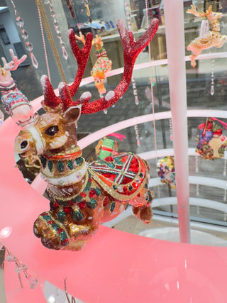 Comet Reindeer Glass Ornament SDH20011-250
