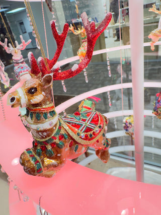 Comet Reindeer Glass Ornament SDH20011-250