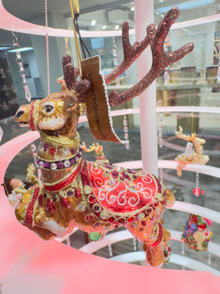 Dancer Reindeer Glass Ornament SDH2117-222