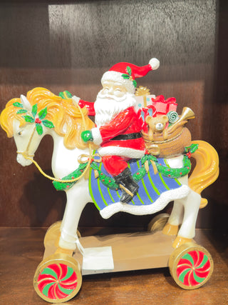 PRE_ORDER Raz 15.5"Santa on Toy Horse 4510392