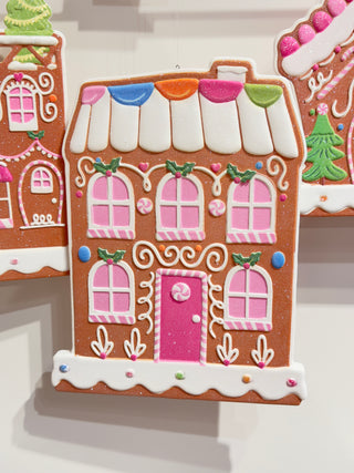 PRE-ORDER Raz 5" Bright Gingerbread House Ornaments Set 4516654