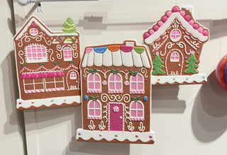 PRE-ORDER Raz 5" Bright Gingerbread House Ornaments Set 4516654