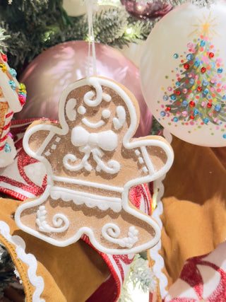 Raz Imports 4.75" Box of Gingerbread Ornaments Brown White
