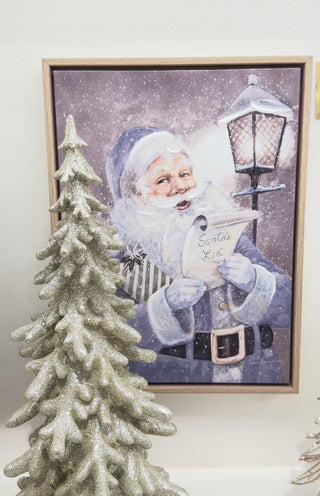 Pre-Order Raz Imports 15.5" Santa He's Checking it Twice Framed Wall Art 4557376