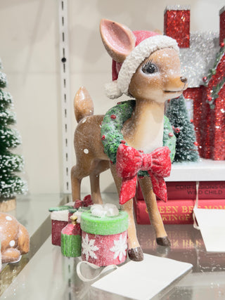 PRE-SALE Raz Christmas  9" Vintage Deer 4519142