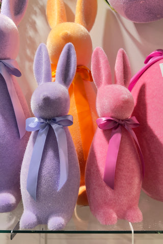 Raz Easter 6" Sherbert Flocked Bunnies Set 4540716