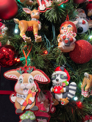 4.75" Retro Wooden Elf Girl Ornaments T3759