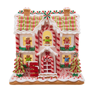 Pre-Order Battery Operated LED Lighted Gingerbread House With Men & Trees Table PieceJEL1112