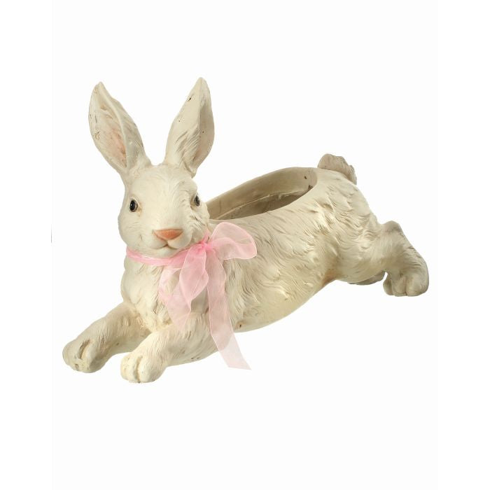 PRE-ORDER-Regency Easter 18.5 MGO White Leaping Bunny Planter MT21541