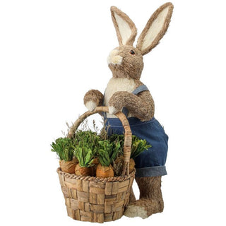 Large Sisal Country Bunny with Carrot Basket MT24114