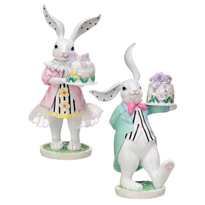 PRE-ORDER-Regency 9" Resin Bunny with Mini Cake MT25740