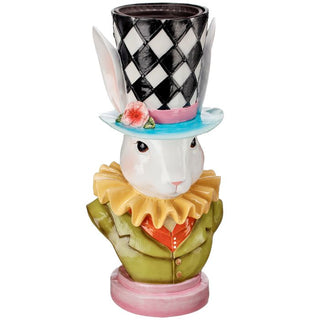 mad hatter plant pot 18” Bunny Top Hat Flower Pot MT25805 – The Frosty Nutcracker Holiday Treasures